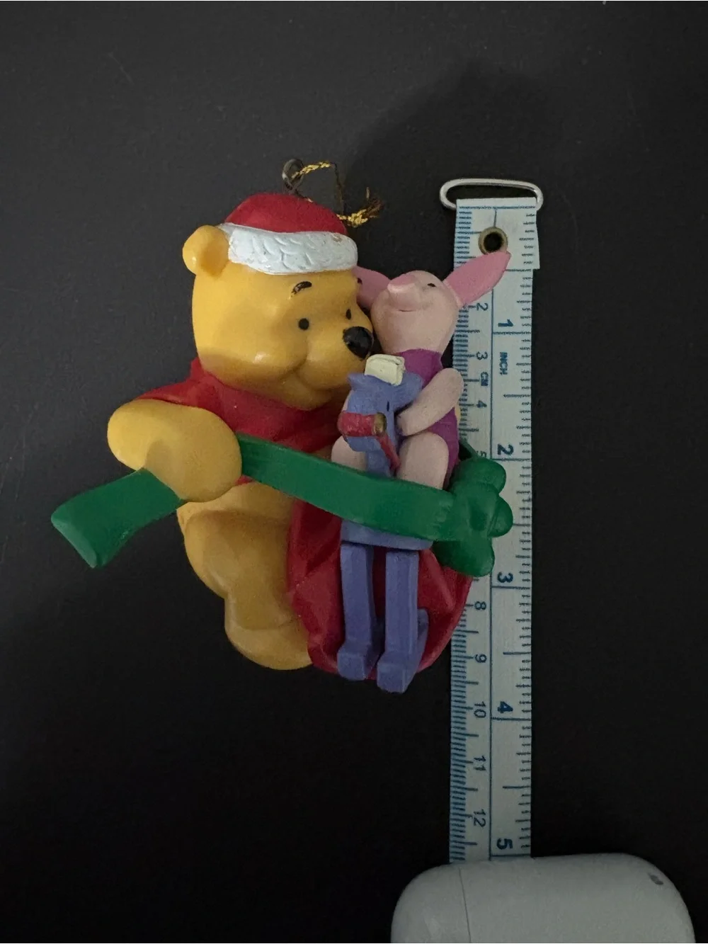 Disney Winnie the Pooh & Piglet Holiday Ornament Vintage Yellow/Pink